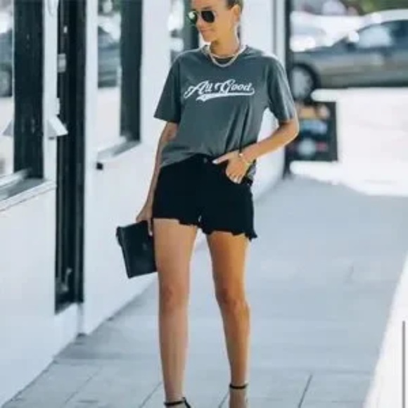 VICI HAYES HIGH RISE DISTRESSED DENIM SHORTS - Picture 3 of 4